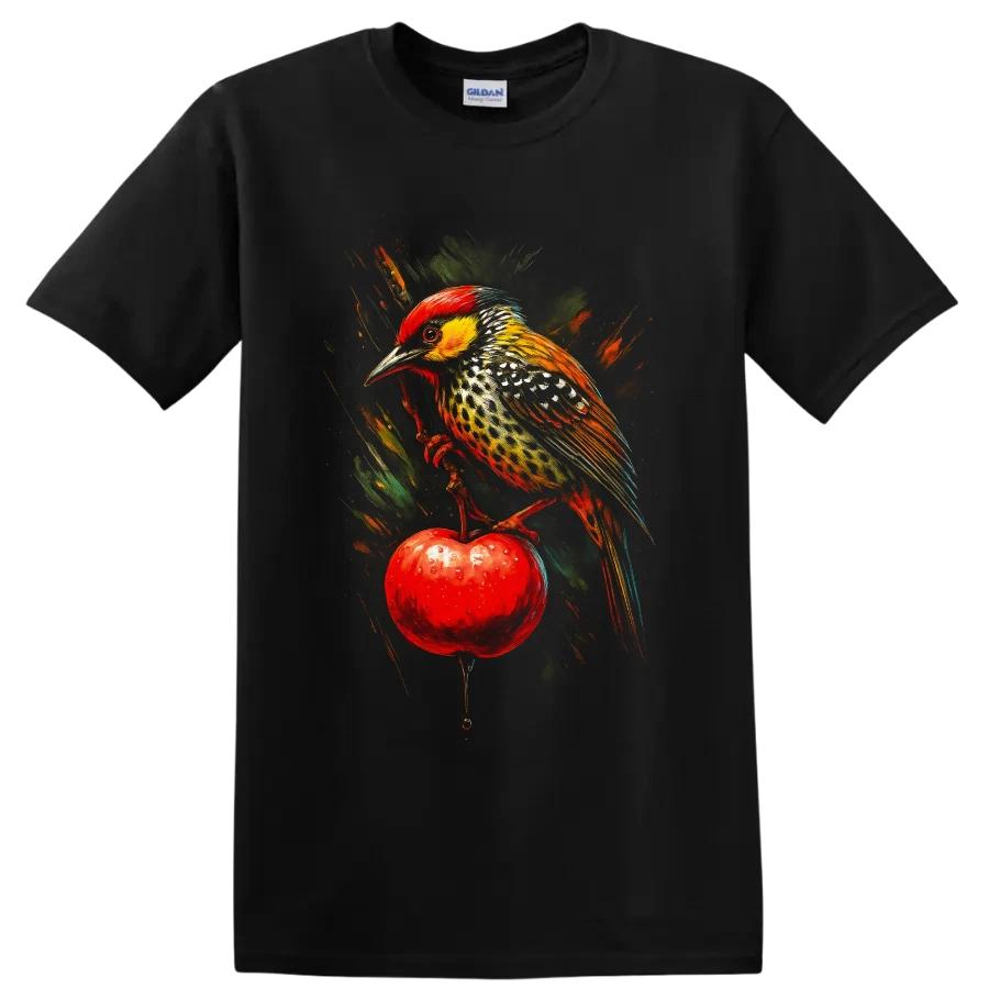 Coppersmith Barbet Bird Apple Graphic T Shirt Colorful Nature Art Tee Gift