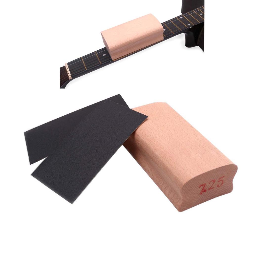 Guitar Sanding Block + 2 Sheets of Sandpaper; Guitar Sanding and Leveling Tool; Replaceable Sandpaper