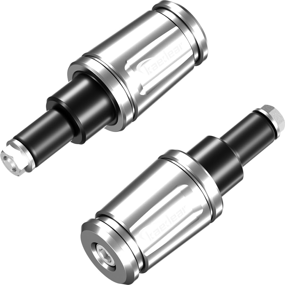 Kaedear Adjustable Bar Ends for Handlebar for Yamaha Motorcycles, Weights, KDR-BE1-YM16-S (Silver, M16)