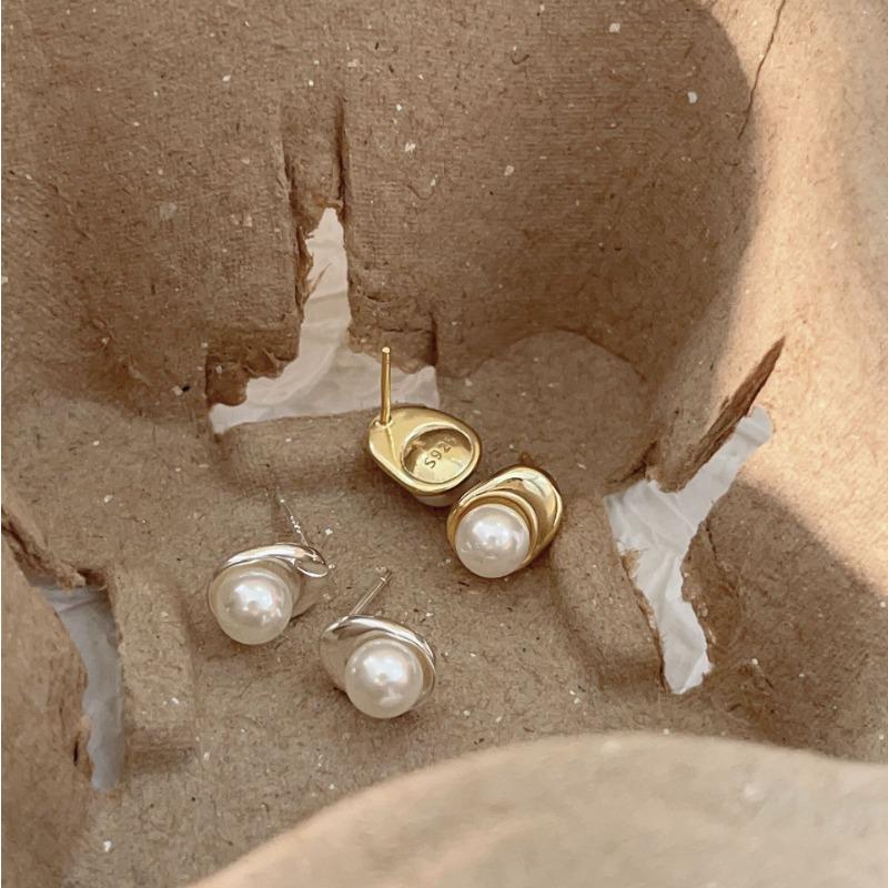 Cercei noi geometrici cu perle, de formă specială, pentru femei, versatili, cu design de nișă, cercei în stil INS