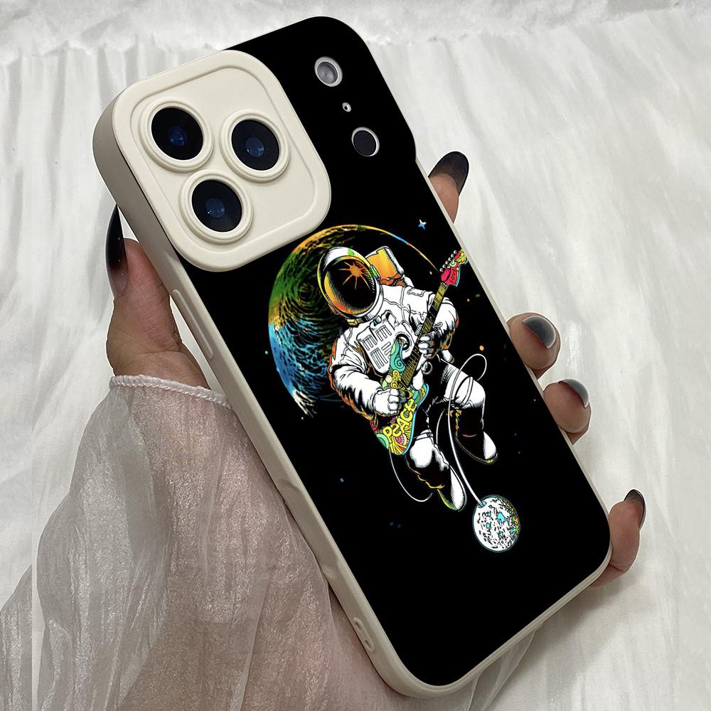 M571 Astronaut and Guitar Angel Eyes Soft Phone Cases for iPhone Samsung Galaxy Xiaomi Rdemi Huawei Honor Infinix Realme OPPO Vivo All Model TPU Case
