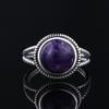 Natural CopperRings Charoite Bead Gemstone Rings for Women Wedding Bands Anniversary Party Gifts Fine Jewelry