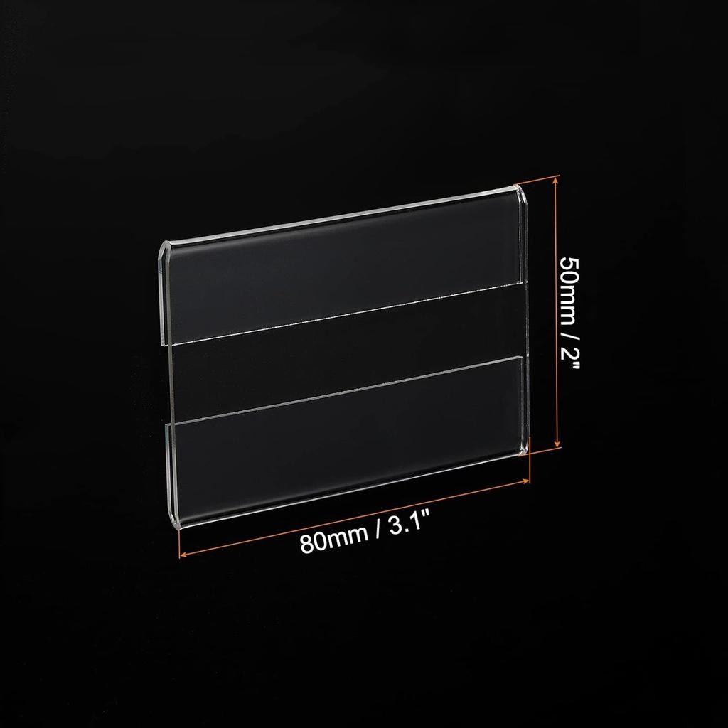 MECCANIXITY Wall Mount Acrylic Sign Holder, 3.1 x 2 Inch Clear Plastic Wall Sign Holders Horizontal Acrylic Frames for Offices, Stores, Restaurants,