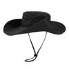 UV Protection Drawstring Sun Hat Big Brim Men Bucket Cap Hiking Fisherman Hat  Mountaineering