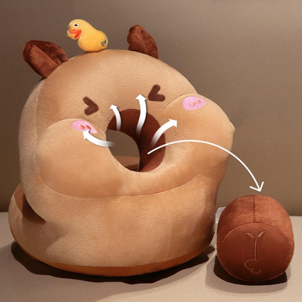 

Cartoon Capybara Table Rest Pillow Face Down Capybara Plush Pillow Capybara Nap Pillow Library carrot