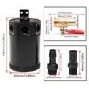 Universal Car 3-Port Oil Catch Can Tank Separator 1 Outlet 2 Inlet With Breathing Filter And Oil Drain Valve Filter Kit Black