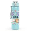 1PC Trust In The Lord Floral Text 750ml Color Plastic Sports Water Bottle Leakproof Flip Straw Lid Suitable for Sports Office Home Use
