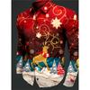 Gift Christmas Tree Print Men's Long Sleeve Shirt Urban Street Men's Fashion Christmas Shirt Autumn And Winter Casual Mens Shirt