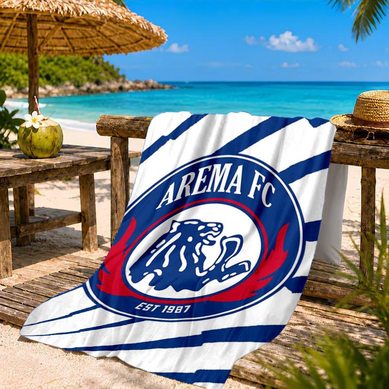 Arema Football club Printed Microfiber Beach Towel, Soft And Absorbent, Quick-Dry, Ideal for Summer Travel, Beach Essential, Swimming Pool