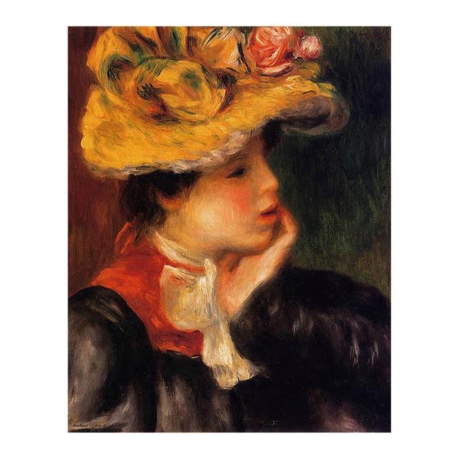 

Репродукция холста с изображением девушки в шляпе, скандинавские постеры и принты, настенные художественные картины для декора стен гостиной, Cuadros 21x30cm No Frame