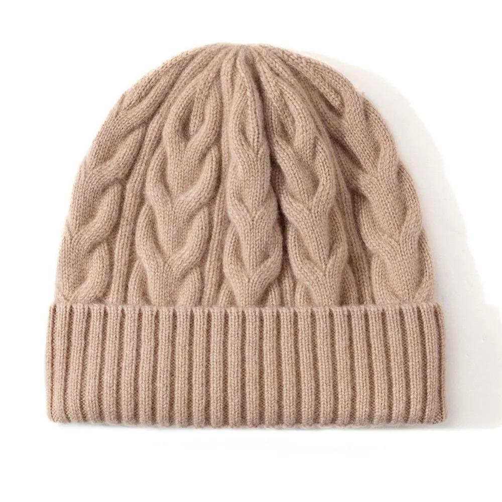 New Thickened Knitted Cap Solid Color Elasticity Beanie Soft Slouchy Bonnet Women Men