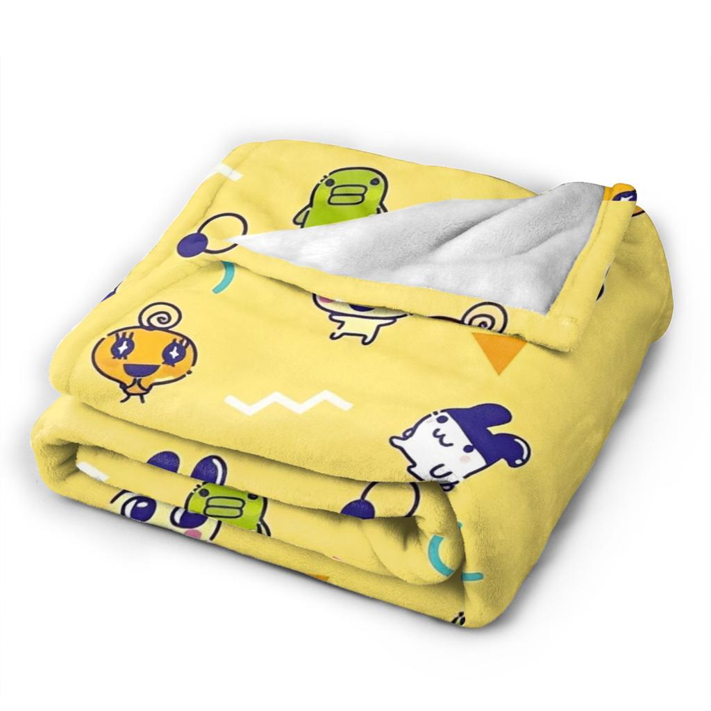 Soft Blanket Airplane Travel Tamagotchis Digital Pet Throw Blanket Flannel Bedspread For Outdoor Print Sofa Bed Cover