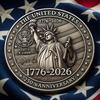 US 250th Anniversary Souvenir Coin Double-Sided Carved United States History Commemorative Badge