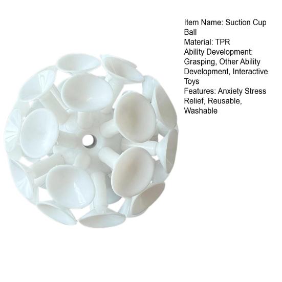 9CM 3D Suction Cup Ball Anxiety Stress Relief TPR Sticky Ball Toss