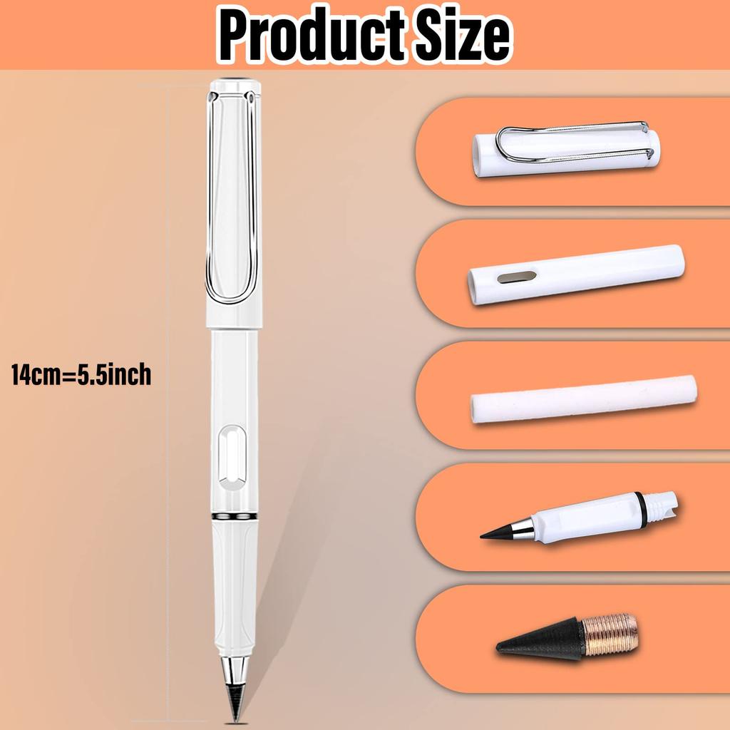 6pcs Everlasting Pencil  Inkless Pencils Eternal with 6pcs Replacement Nibs  Infinity Pencil Magic Pencils  Portable Reusable Erasable Writing Pencil
