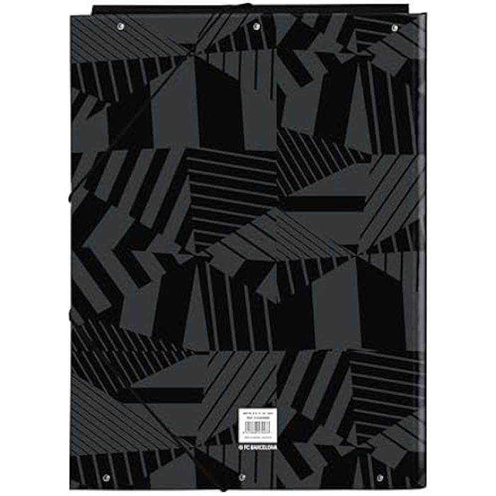 Chemise Folio - SAFTA - F.C. BARCELONA BLACK - 3 rabats - Couverture rigide - Idéal pour enfants