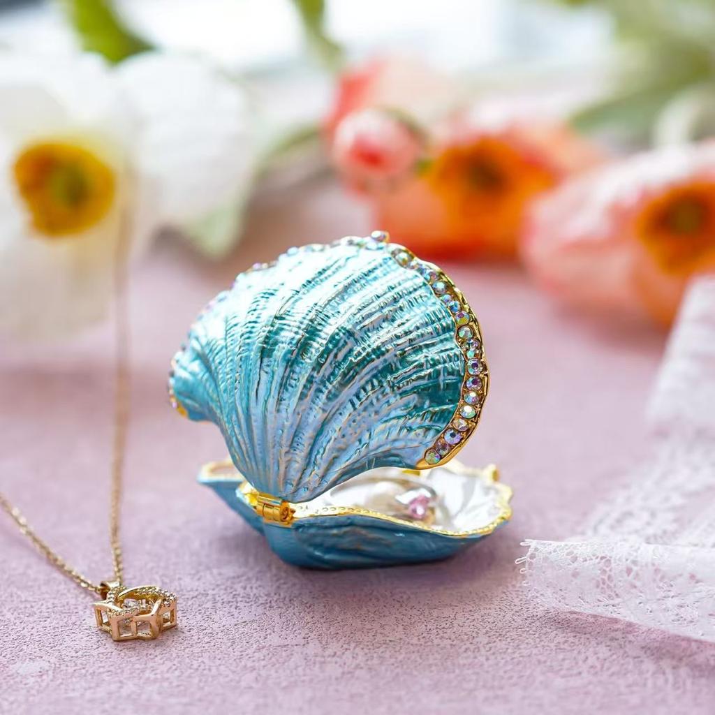 Shell Jewelry Box Proposal Ring Packaging Boxes Women's Ring Jewelry Storage Display Box Creative Handmade Wedding Gifts