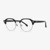 Alloaiweeo [Aloxrounz] Round Panto Browline Ara9102 C1 Black/Silver