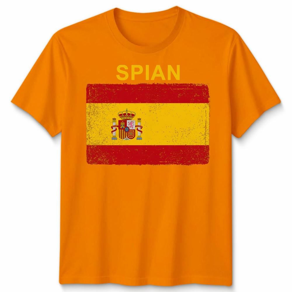 Spain Spanish Day Unisex T Shirts Grunge Flag Country Gift Football Novelty