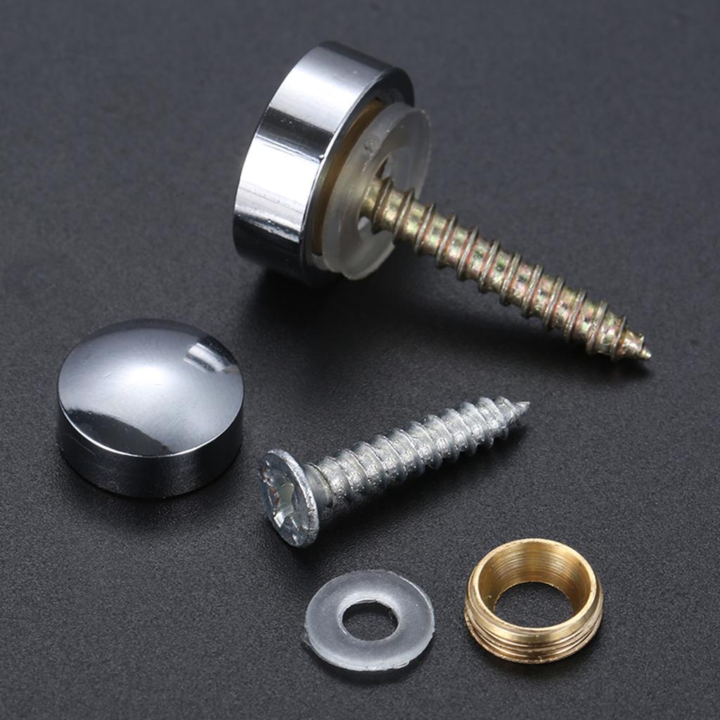 8 Sets Brass Copper Glass Fastener Advertising Screws Mirror Nails Decorative Cover Advertisement Fixing Screw 10/12/14/16mm