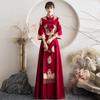 2025 High-End Red Chinese-Style Bridal Qipao Xiuhe Dress with Long Sleeves