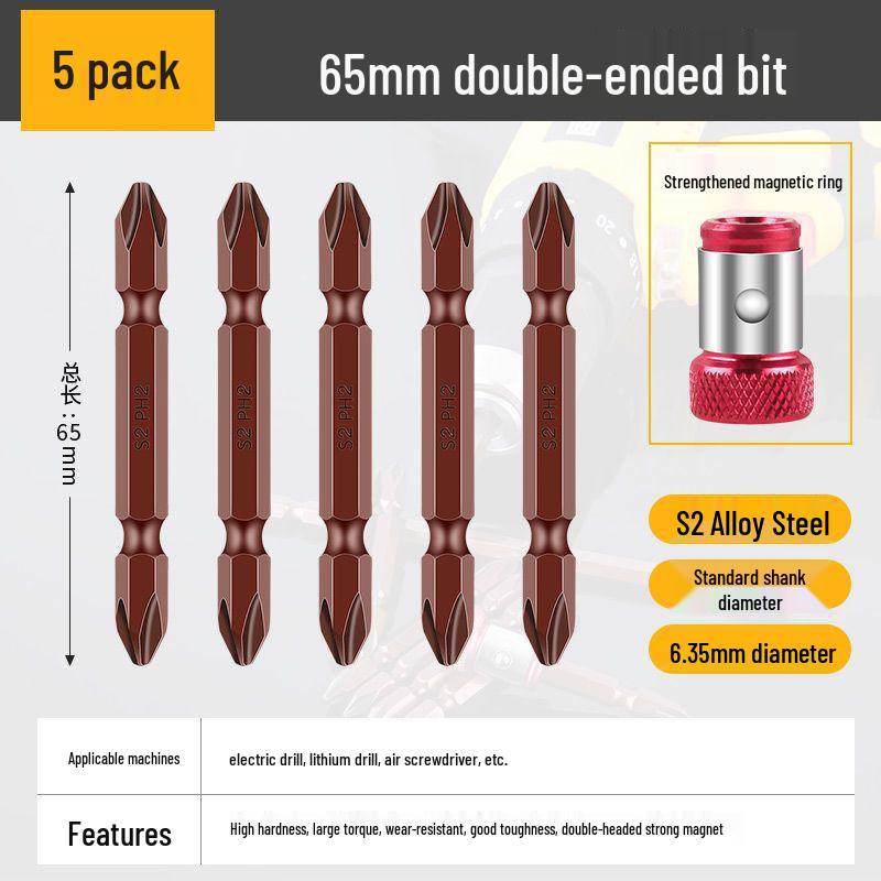 Industrial-Grade Magnetic Phillips Screwdriver Bit Set - Super Hard for Electric Screwdrivers and Hand Drills