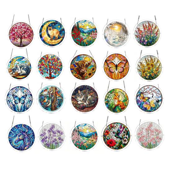 Suncatcher Puzzle in Acrilico Ornamento da Appendere alla Finestra 83 Pezzi Puzzle Sun Catcher Decorazione da Giardino Regali per Donne Uomini Mamma