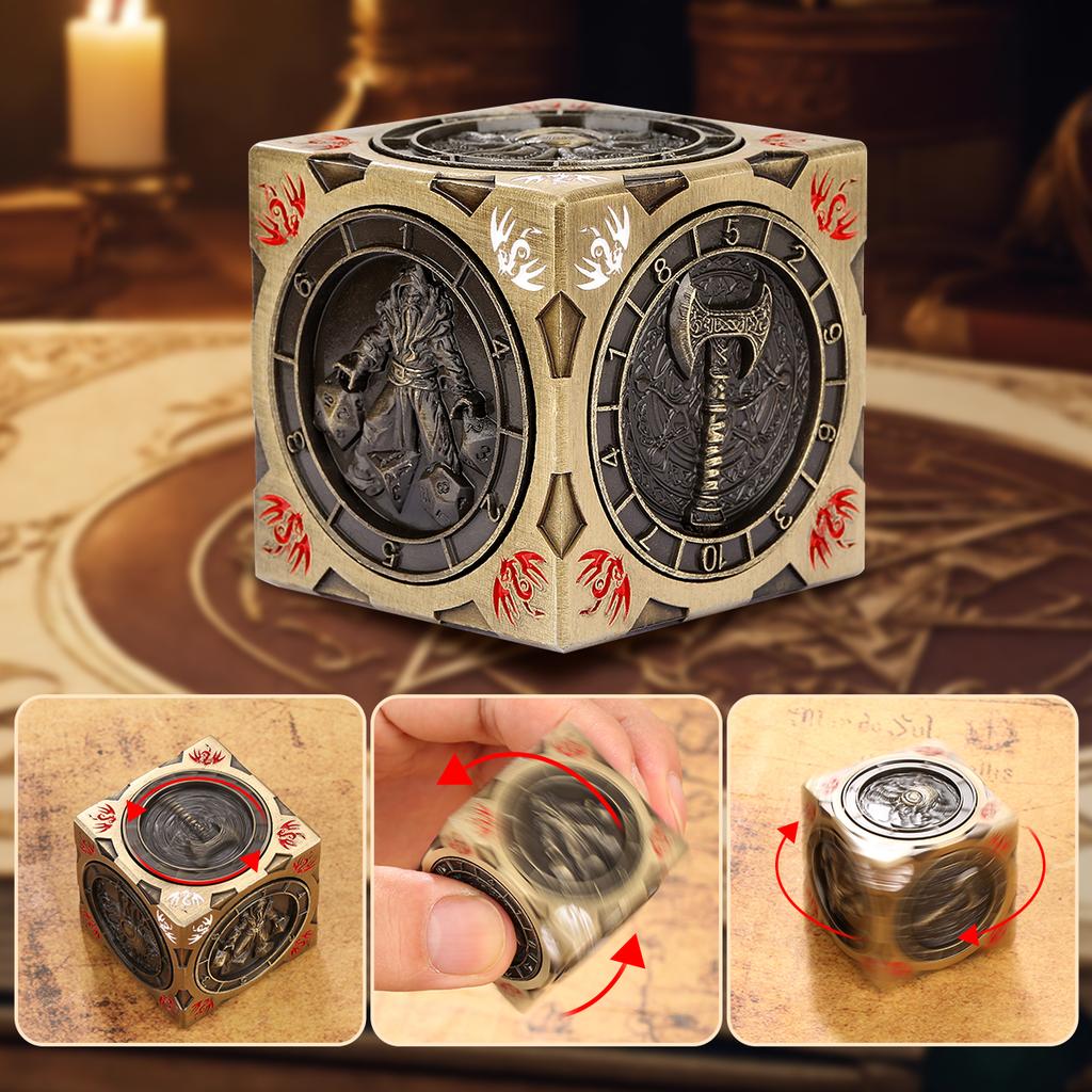 Retro Geprägtes Muster Metall Würfel Würfel Sechsseitig Rollenspiel Würfel Party Geschenk für Tischspiel Liebhaber