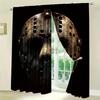 Halloween decorations, horror movie masks, dark pattern printed curtains, pole bag curtains, home decorations, room decorations