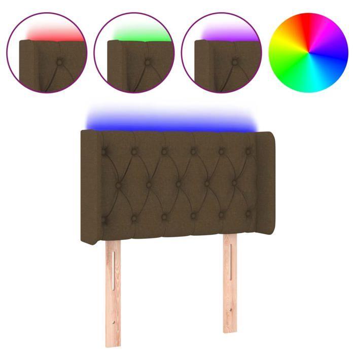 VidaXL Tête de Lit à LED Meuble de Chambre à Coucher Accessoire de Lit Simple Tête de Cadre de Lit Intérieur Marron Foncé 3123549