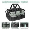Cleaning Kit Bag Wide Open Cleaning Tool Carrying Caddy Bag Storage Organizer with Multi-Pockets Handle Adjustable Strap