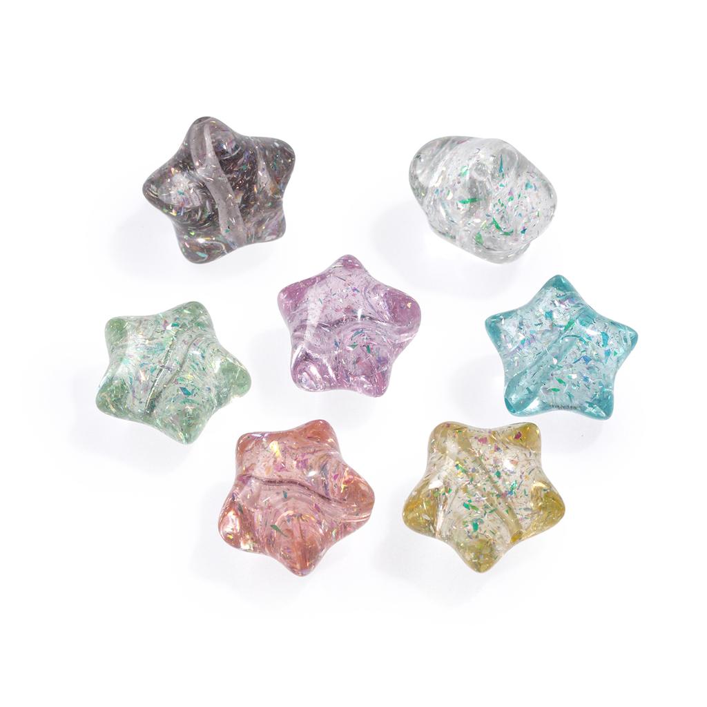 1pc 20.5x22.5mm Cute Star Crackle Beads Loose Spacer Resin Beads For Jewelry Making Charm Beads DIY Bracelets Necklaces