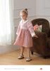 Frühling 2026 Mädchen Langarm Kleid mit Puppenkragen: Französisches Rattan, Florale Stickerei, Colorblocking, Reine Baumwolle, Süßer Prinzessinnen-Stil