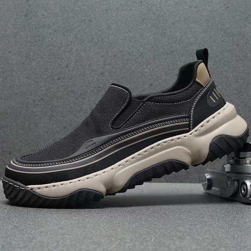 

Men s shoes summer new 2025 fashion canvas shoes mesh breathable deodorant one pedal lazy shoes outdoor casual shoes 44 чёрный