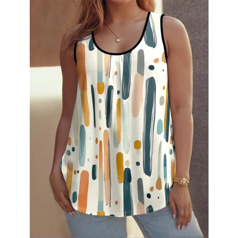 Women's Sleeveless Vest Creative Colorful Pattern Printing Comfortable Soft Fashionable Versatile Summer Oversized Vest