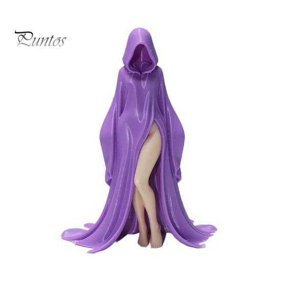 Soft Furnishing Accessory Purple Robe Girl Ornament, Gothic Halloween Style Sculpture, Durable Decor Figurine PLA Unique Collectible Figurine,