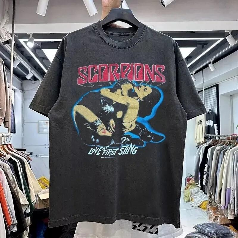 

Scorpions Band Single Stitch Love At First Sting 90s Tshirt Reprint S-5XL Unisex T-Shirt XXXXL