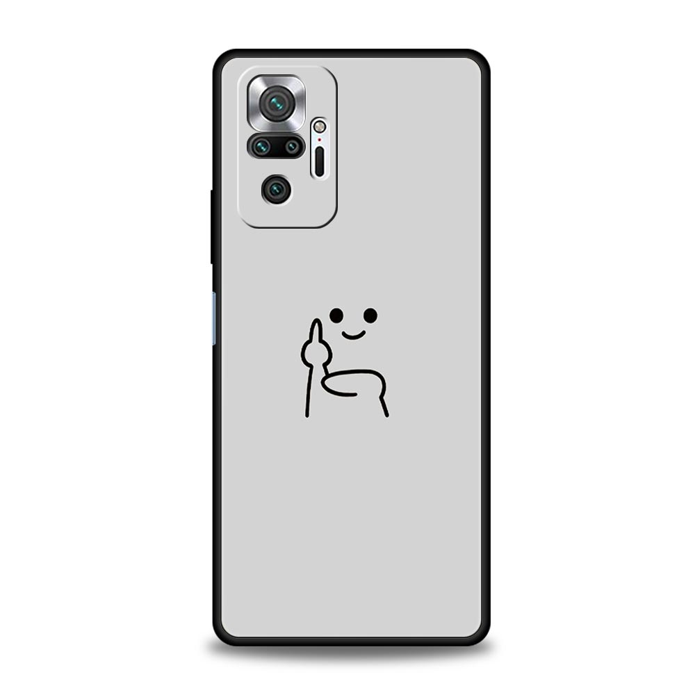 Cute Middle Finger Phone Case For Xiaomi Redmi Note 15 14 13 12 5G 11 10 Pro Plus 4G 9S 14C 13C 12C 10C Soft TPU Cover