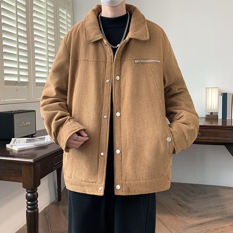 Men's Plus Size Casual Korean Lapel Cardigan Jacket for Autumn and Winter