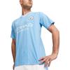 PUMA Manchester City Home V-Neck Logo Print Player Edition Short Sleeve Jersey Men Jerseys Blue 770437-01