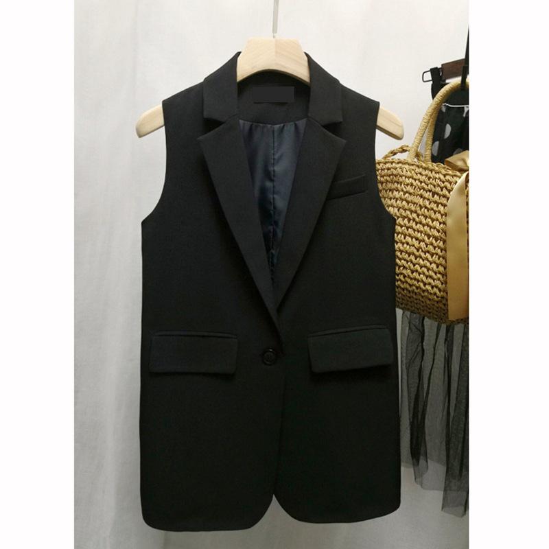 Korean Style Women's Sleeveless Waistcoat – Medium/Long, Large Size, Net Celebrity Spring Wear