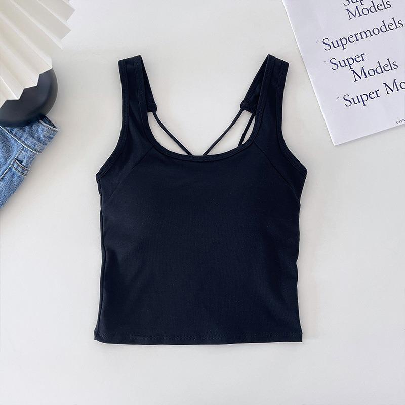 

Spicy Girl Style Women s Open Back Camisole with Breathable, Integrated Bra Pads, and Chest Wrap Bandeau. One Size чорний