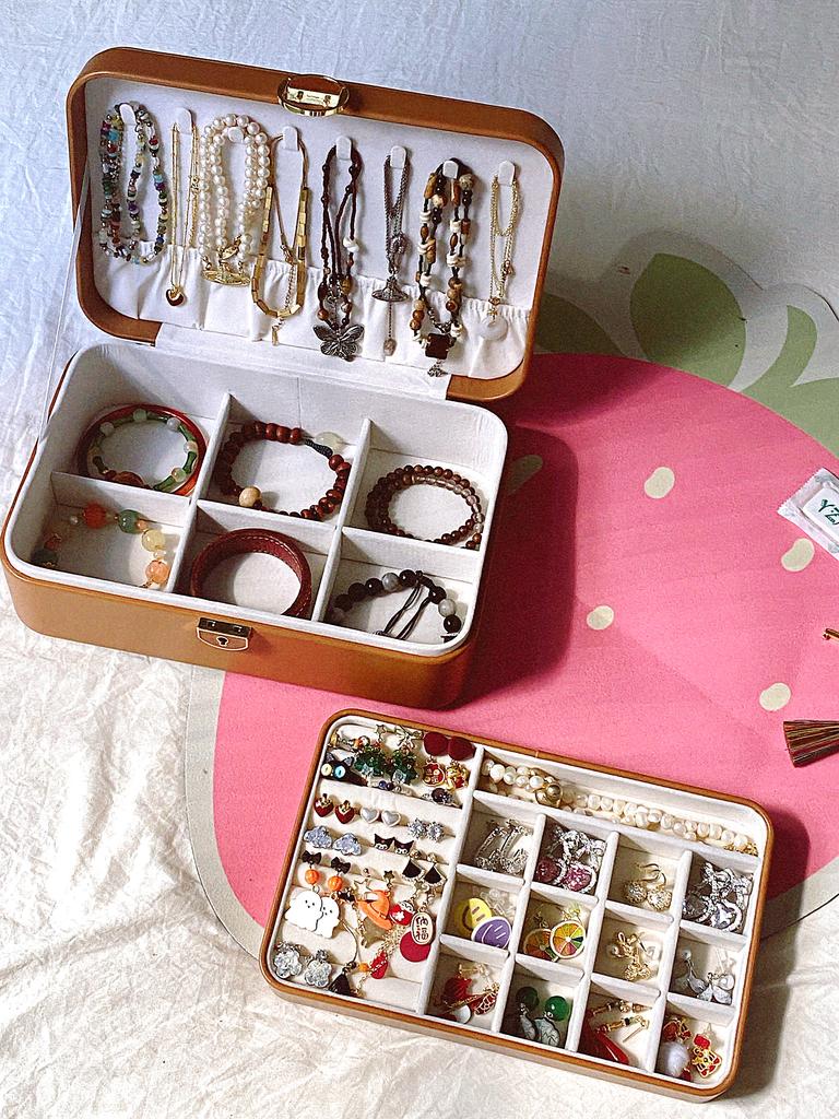 New Special Promotion Portable Pu Leather Jewellery Ring Necklace Storage Case Rectangle Travel Jewelry Box Packaging