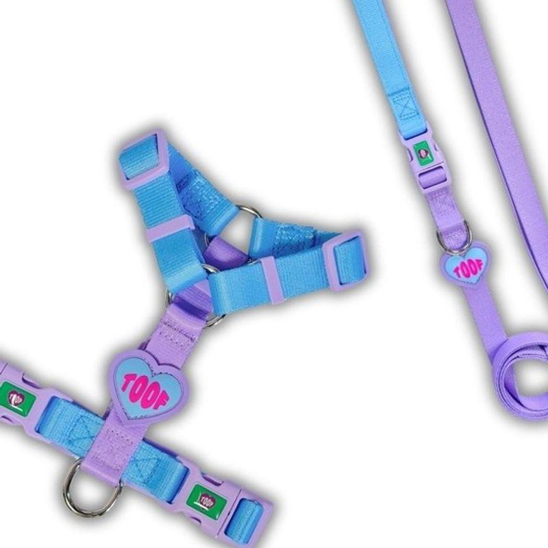 TOOF HEART LOGO BUCKEL LEASH - BL/PP