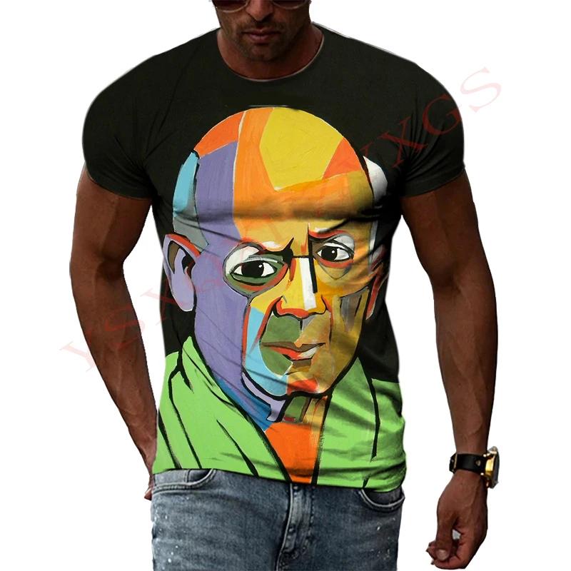 Impressionist Master Picasso Classic Oil Painting 3D HD Print Men And Women Art Taste Charm Short Sleeve Round Neck T-shirt Top
