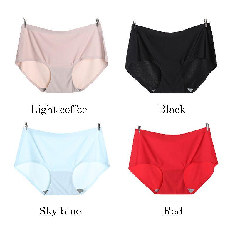 Luxurious Women Seamless Panties Ice Silk Mid Waist Briefs With Timeless Style
