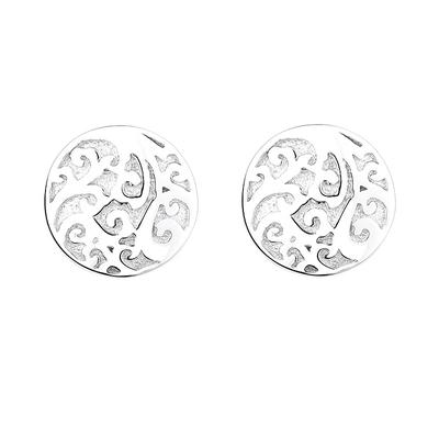 S925 Sterlingsilber Personalisierte Knopfstecker-Ohrringe Vielseitiges Einfaches Design Silber-Accessoires