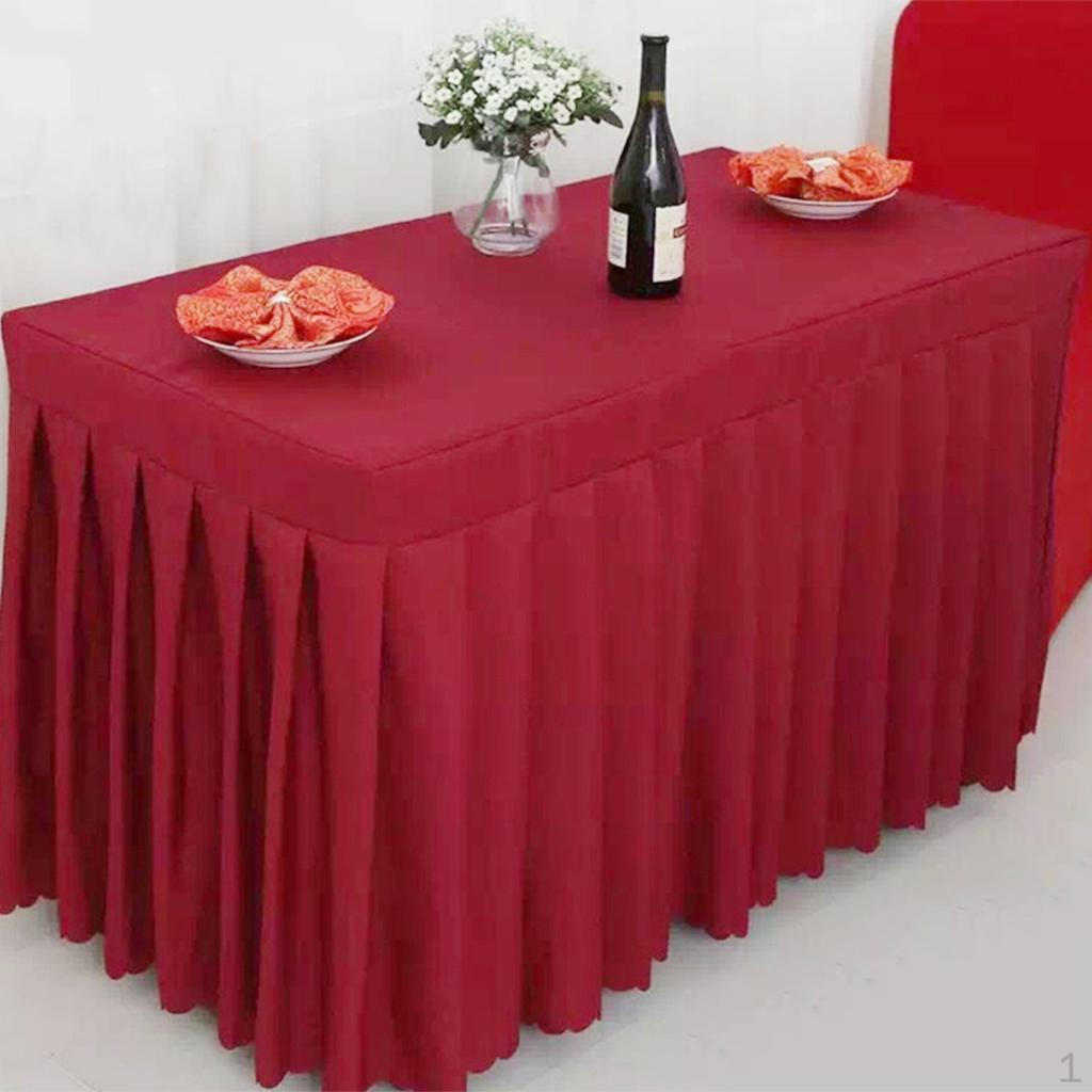 Tablecloth 47 Inch. x 24 Rectangle Table Cover Pleated Skirt