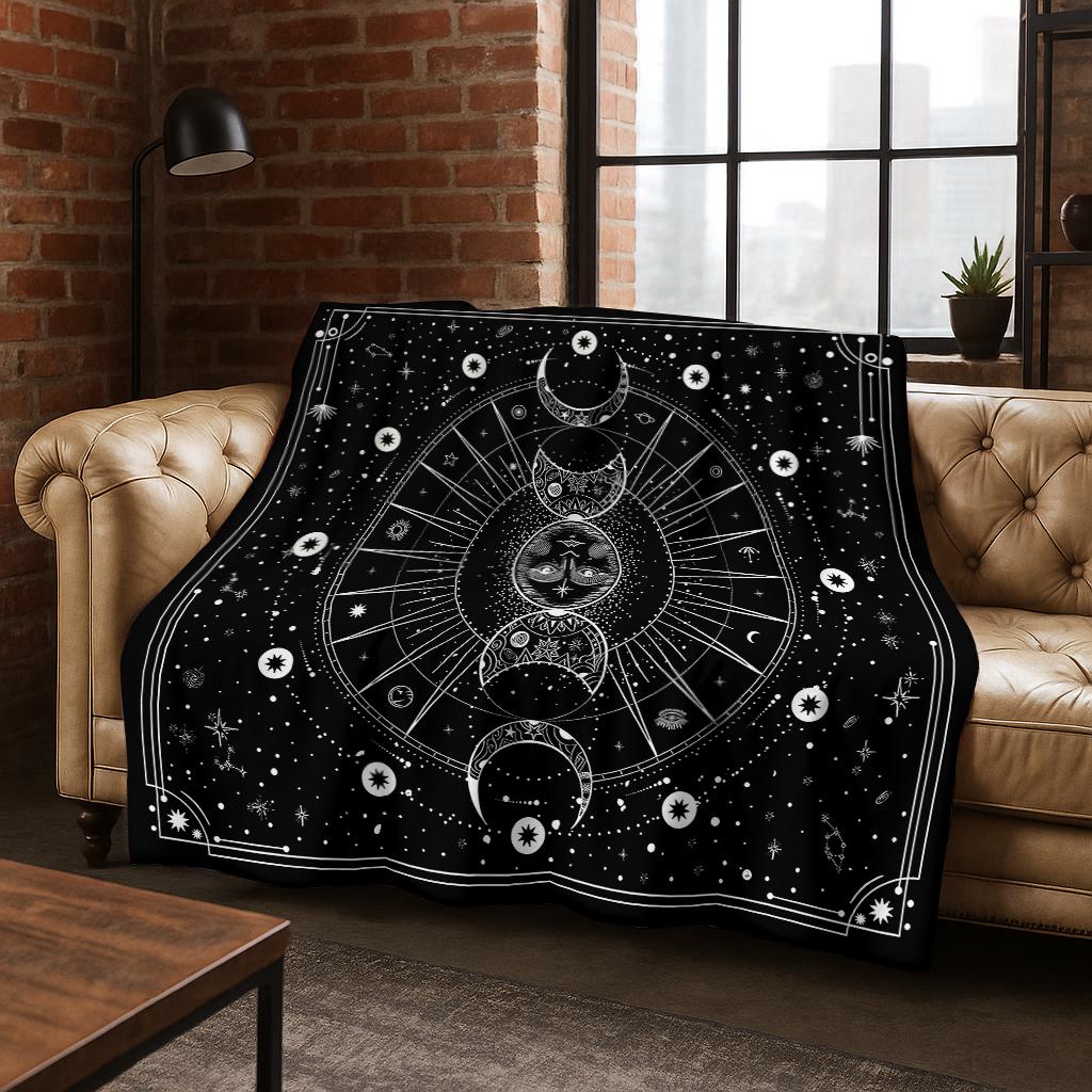 Witch Ouija Gothic Spirit Board 3D Retro Flannel Blanket,Warm and Cozy Soft Throw Blanket for Home Bedroom Bed Sofa Travel Cover