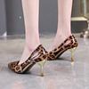Mode 2025 Damen Kitten Heels Slingbacks Sandalen Leopard Echtes Leder Party Frühling Sommer Schuhe Frau Sandalen Pumps